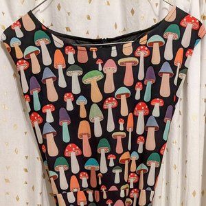 LA Soul Multi-Colored Mushroom Print Dress